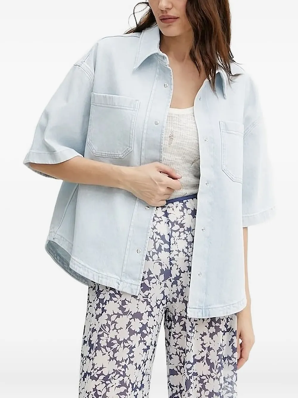 

Рубашка с накладным карманом Ivy Oak, синий