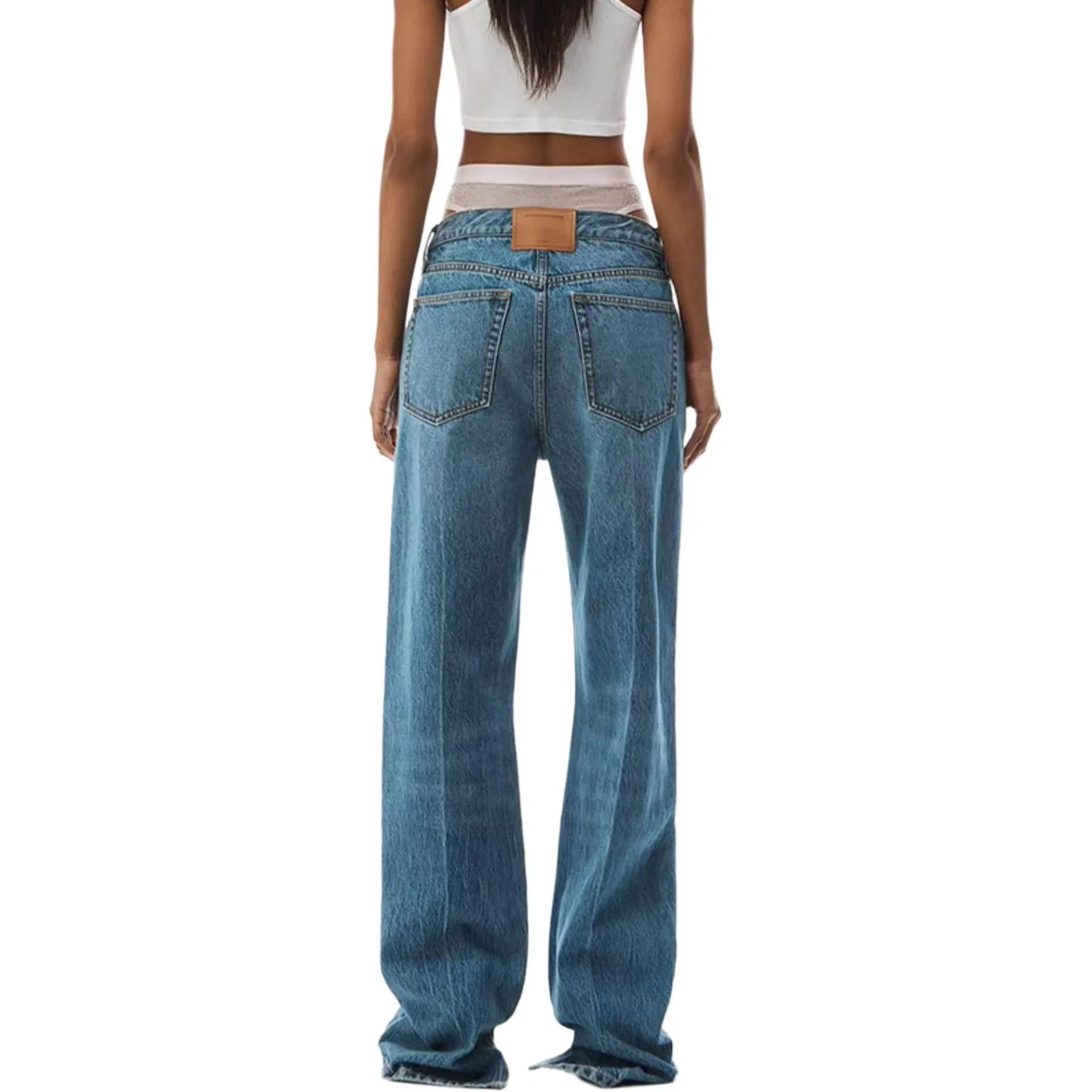 Джинсы с разрезом Alexander Wang Medium Indigo — фото 3