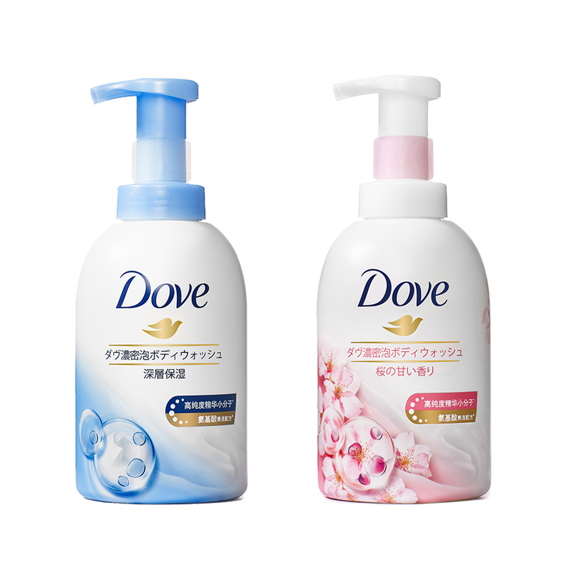 Dove Гель для душа Bubbles Deep+White Peach+Cherry Blossom очищающий увлажняющий питательный 400мл*2/400мл*3 — фото 4