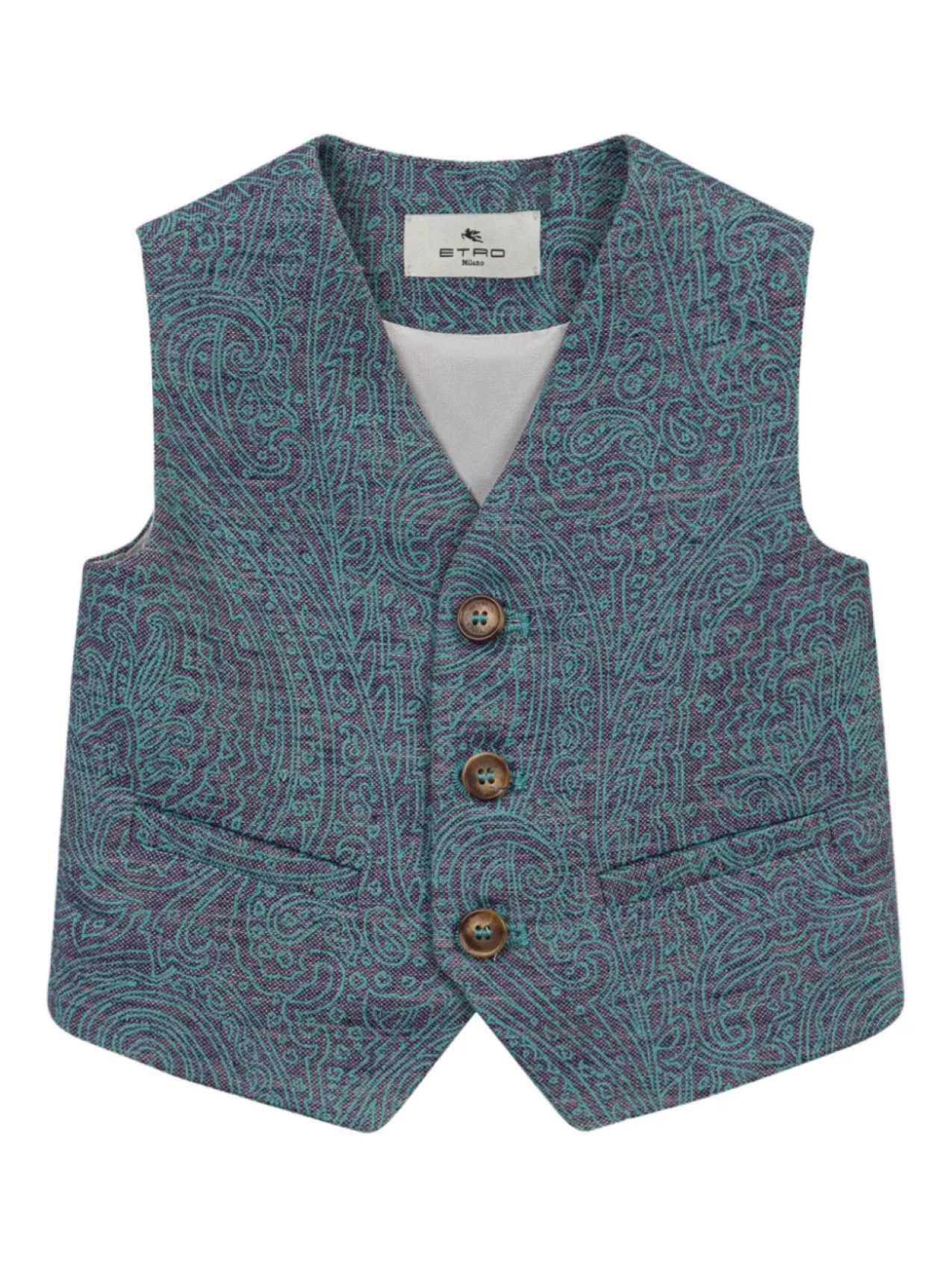 

Жилет из хлопка и льна ETRO KIDS, синий