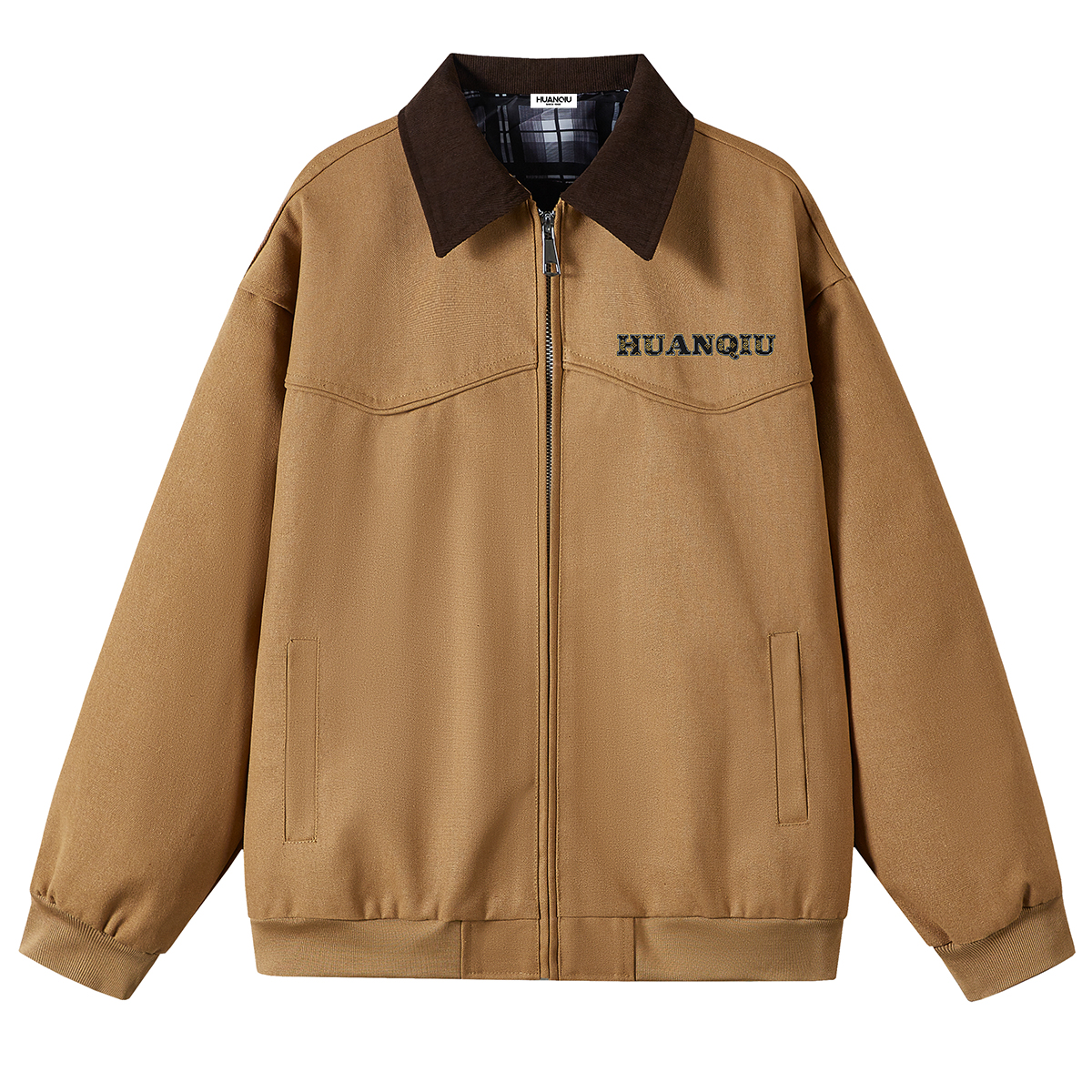 

Куртка Unisex Lapel Moderate HUANQIU, хаки