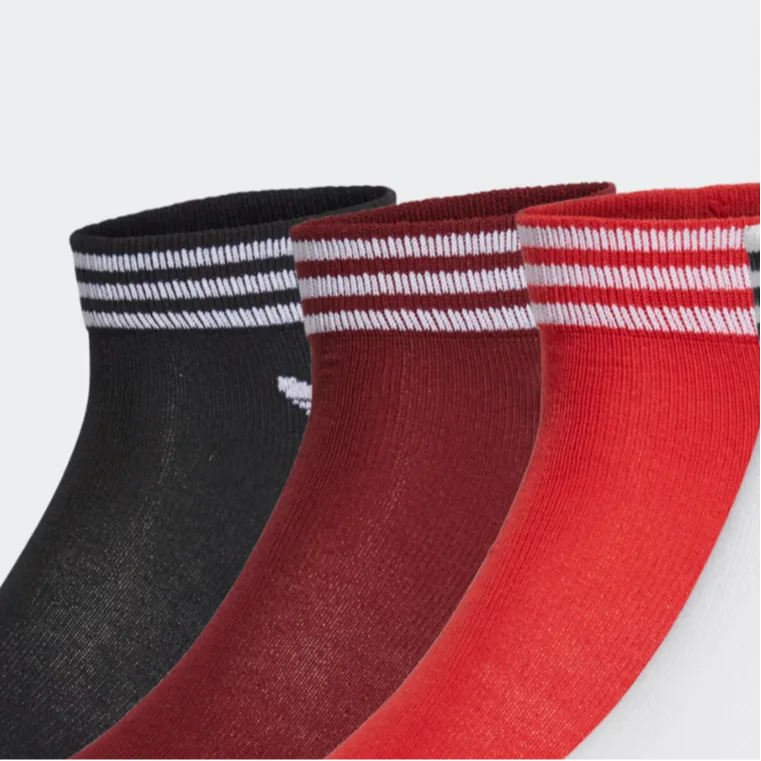 Носки унисекс Adidas Originals, White/White/Black/Black/Light Scarlet/Red — фото 2