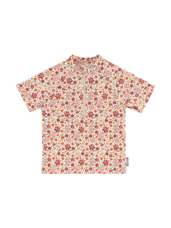 

Рубашка для плавания с короткими рукавами и цветочным принтом цвета экрю Sterntaler