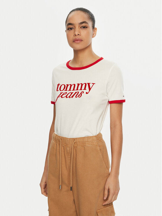 

Футболка свободного кроя DW0DW19449 Tommy Jeans, белый