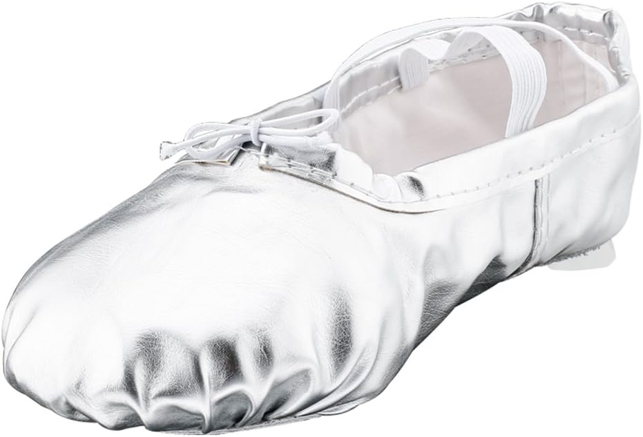 

Балетные туфли MSMAX для девочек и мальчиков с отделением для стопы, танцевальные тапочки для малышей/детей младшего и старшего возраста, серебро