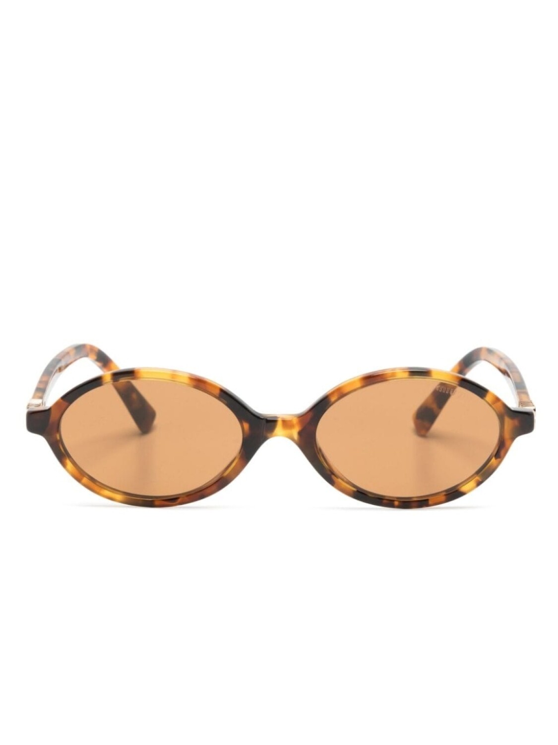 

Солнцезащитные очки в овальной оправе черепаховой расцветки Miu Miu Eyewear, коричневый