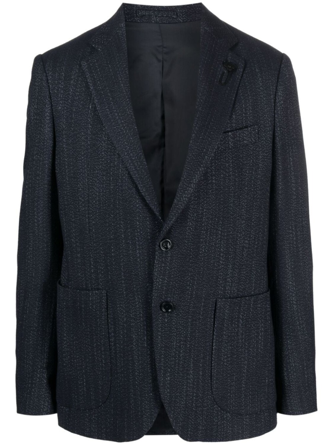 

Lardini single-breasted wool-blend blazer, синий