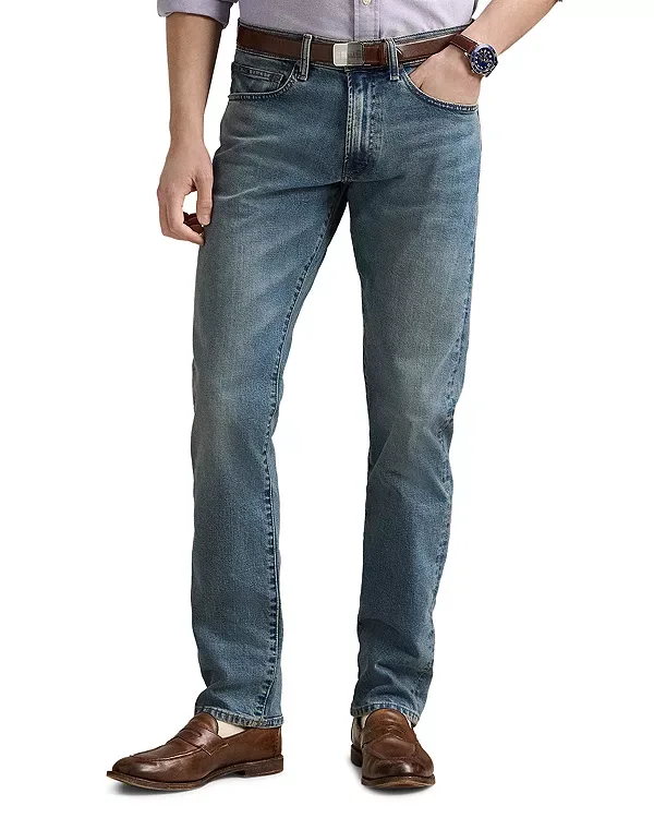 Узкие прямые джинсы Varick синего цвета Polo Ralph Lauren, Blue