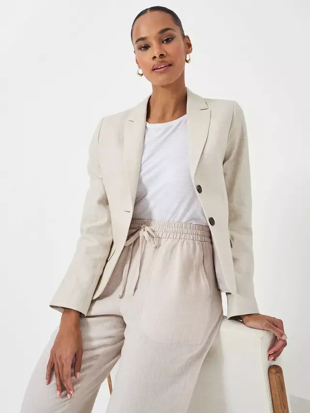 

Блейзер Crew Clothing Linen Blend, цвет putty