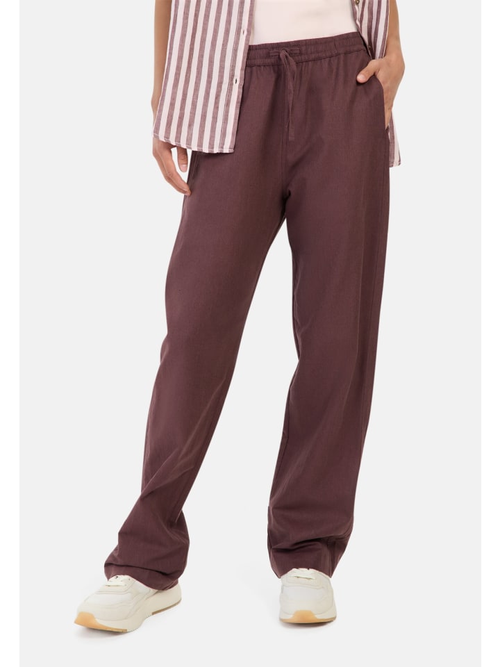 

Camel Active Летние брюки свободного кроя из льняной смеси красного цвета