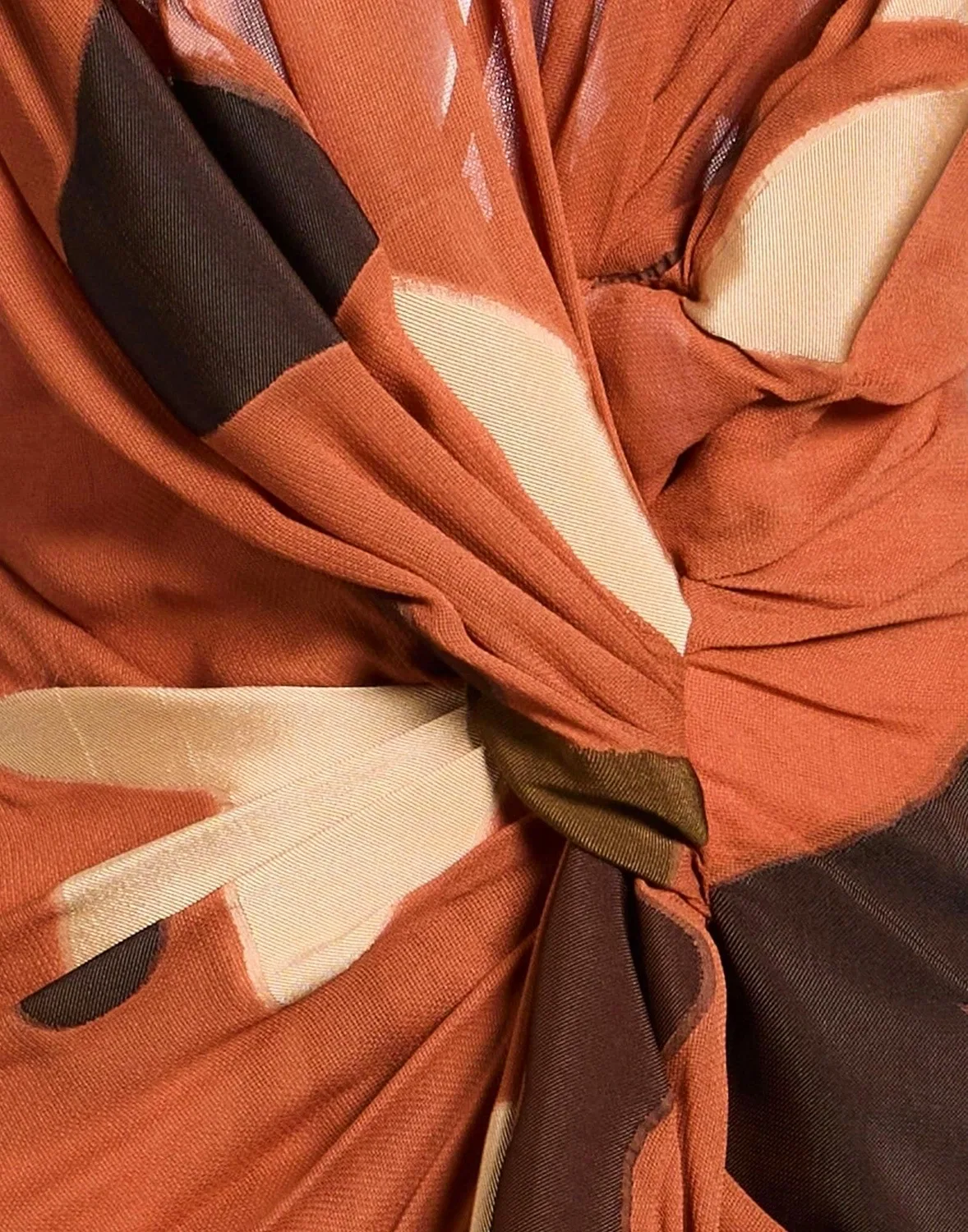 Макси-платье из жоржета JACQUEMUS коричневое — фото 4