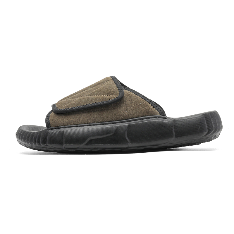 

Резиновые тихие износостойкие тапочки-слайды мужские MUPPLE, Black Green