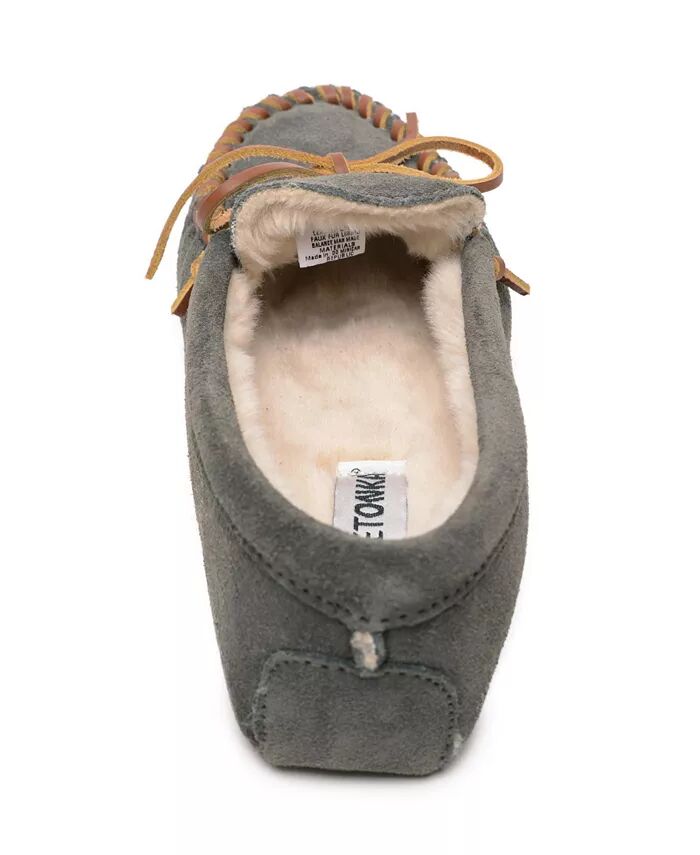 Мужские тапочки с ворсовой подкладкой и мягкой подошвой Minnetonka, серый — фото 4