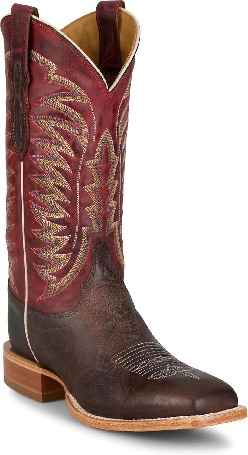 

Мужские кожаные сапоги вестерн стиля Justin Burchett 13 - коллекция CPX - прочные и удобные для повседневной носки, шоколадный