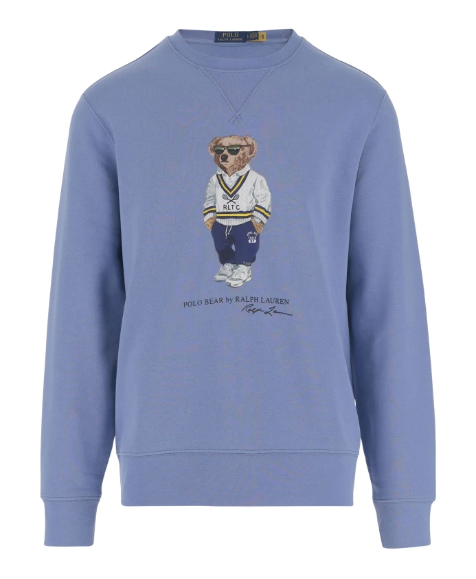 

Толстовка с круглым вырезом из смесовой хлопковой ткани Polo Ralph Lauren, синий