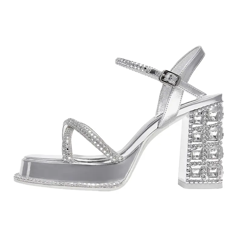 Сандалии женские с одним ремешком, позолоченные, секретное серебро SHOESZOOO, Gilded Secret Silver