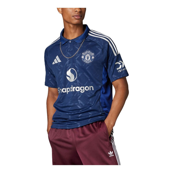 

Футболка manchester united 24 25 выездная футбольная майка Adidas, индиго
