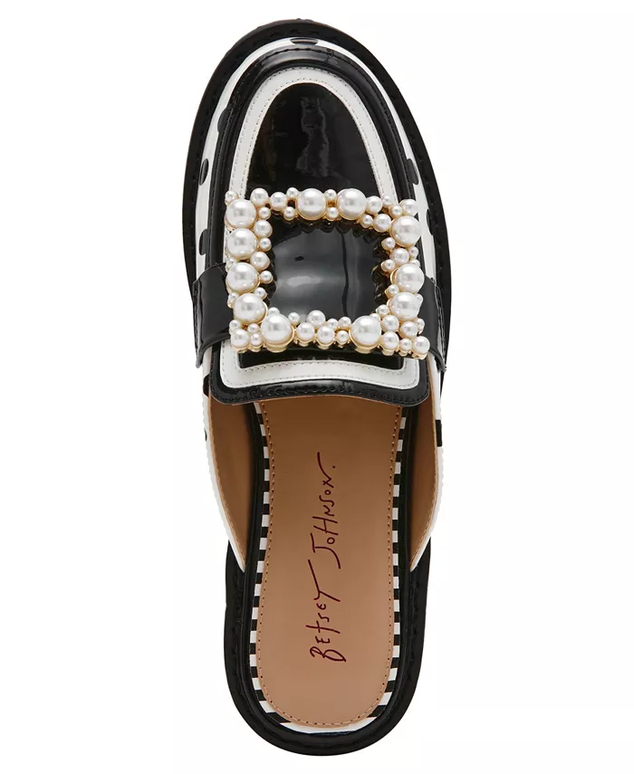 Женские лоферы Grayce с пряжкой и декором на мыске Betsey Johnson, белый — фото 4