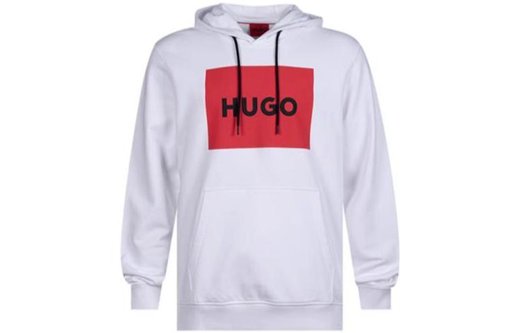 

Худи с принтом логотипа и шнурком HUGO BOSS, белый