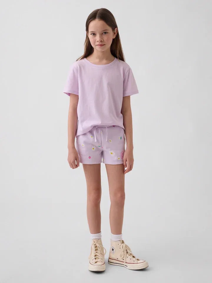 Шорты с цветочным узором, GAP, лиловый