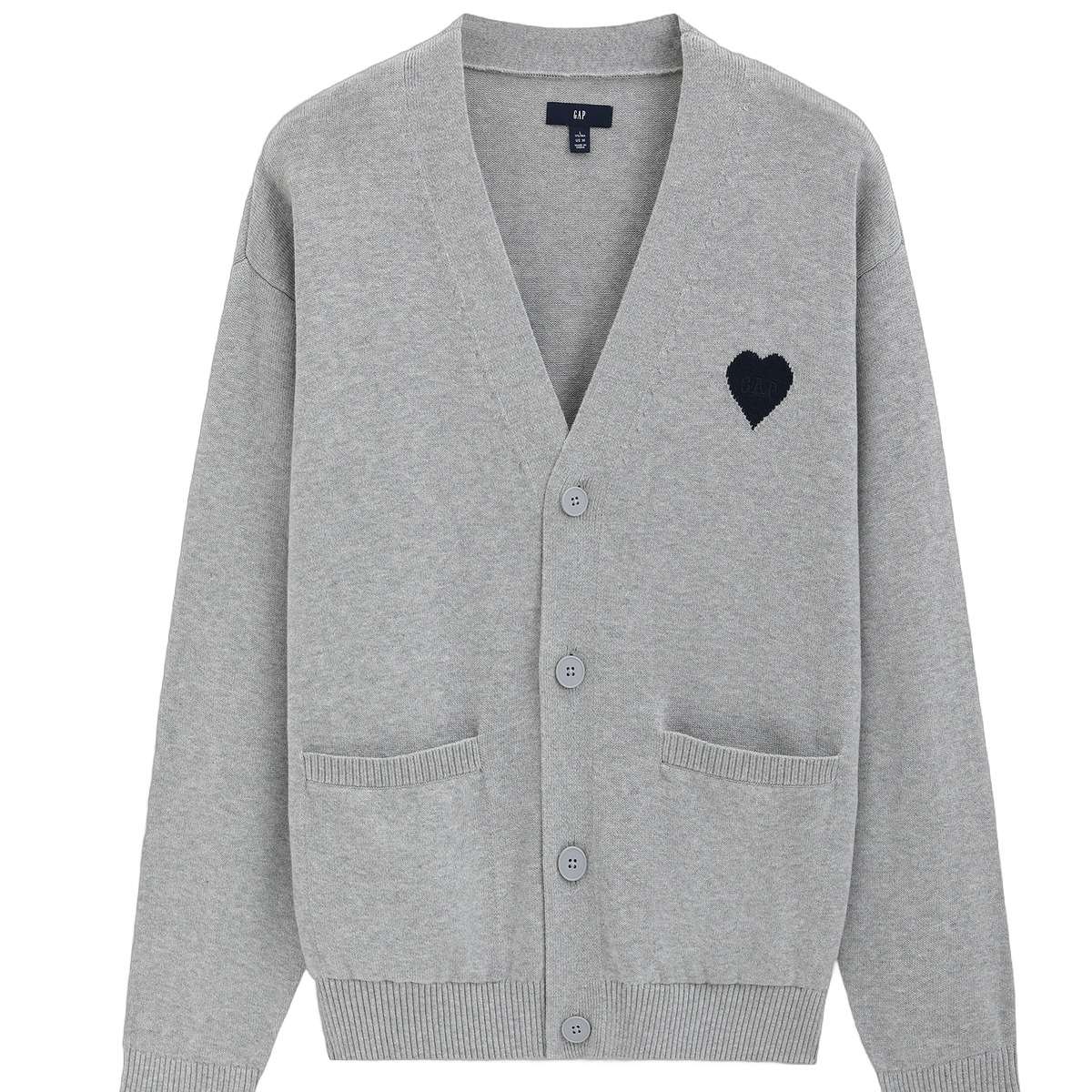 

Весенний кардиган из трикотажной ткани Unisex GAP, светло-серый