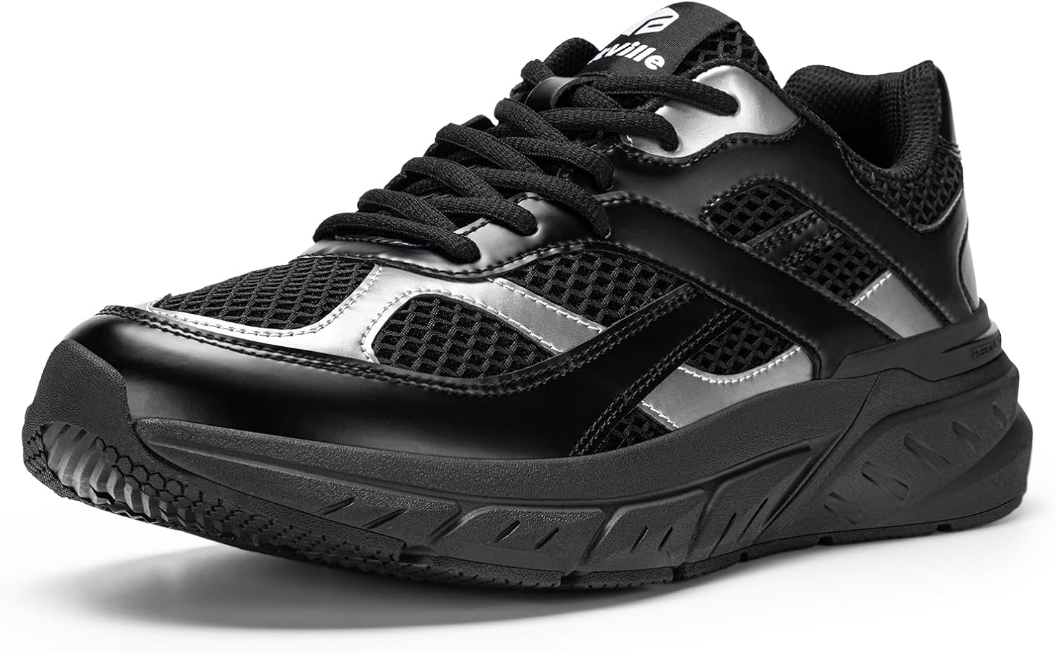 

Мужские кроссовки FitVille Extra Wide Walking Shoes Wide Wide Retro Sneakers Non-Slip Cross Trainers with Arch Support for Flat Foots Plantar Fasciitis - Rebound NEO V6, черный