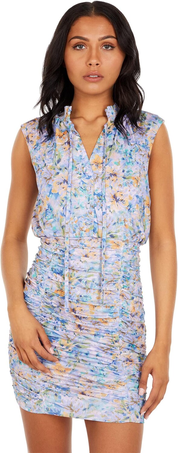 

Платье LAUNDRY BY SHELLI SEGAL V-Neck Collared Dress, цвет Blue Multi