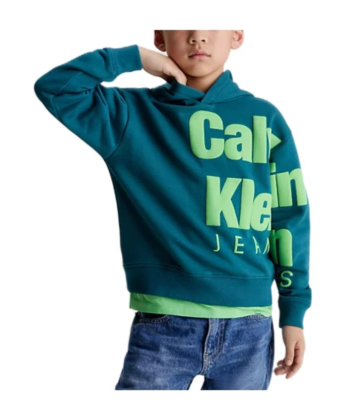 

Флисовая толстовка с логотипом Calvin Klein, зеленый