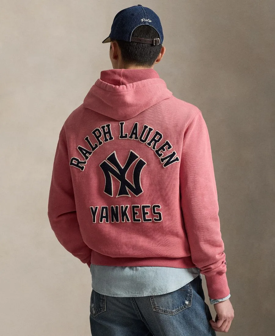Мужская флисовая толстовка с логотипом Yankees Polo Ralph Lauren, Adirondack Berry — фото 4