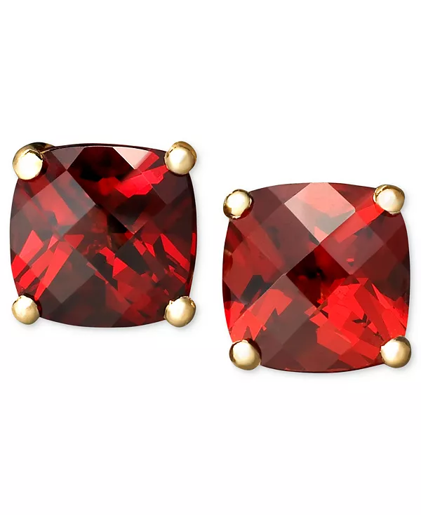 

Серьги-Гвоздики с аметистами (1-3/4 карата) в форме подушечки из 14-каратного белого золота (также доступны с перидотом, гранатом, цитрином и голубым топазом) Macy'S, garnet/january