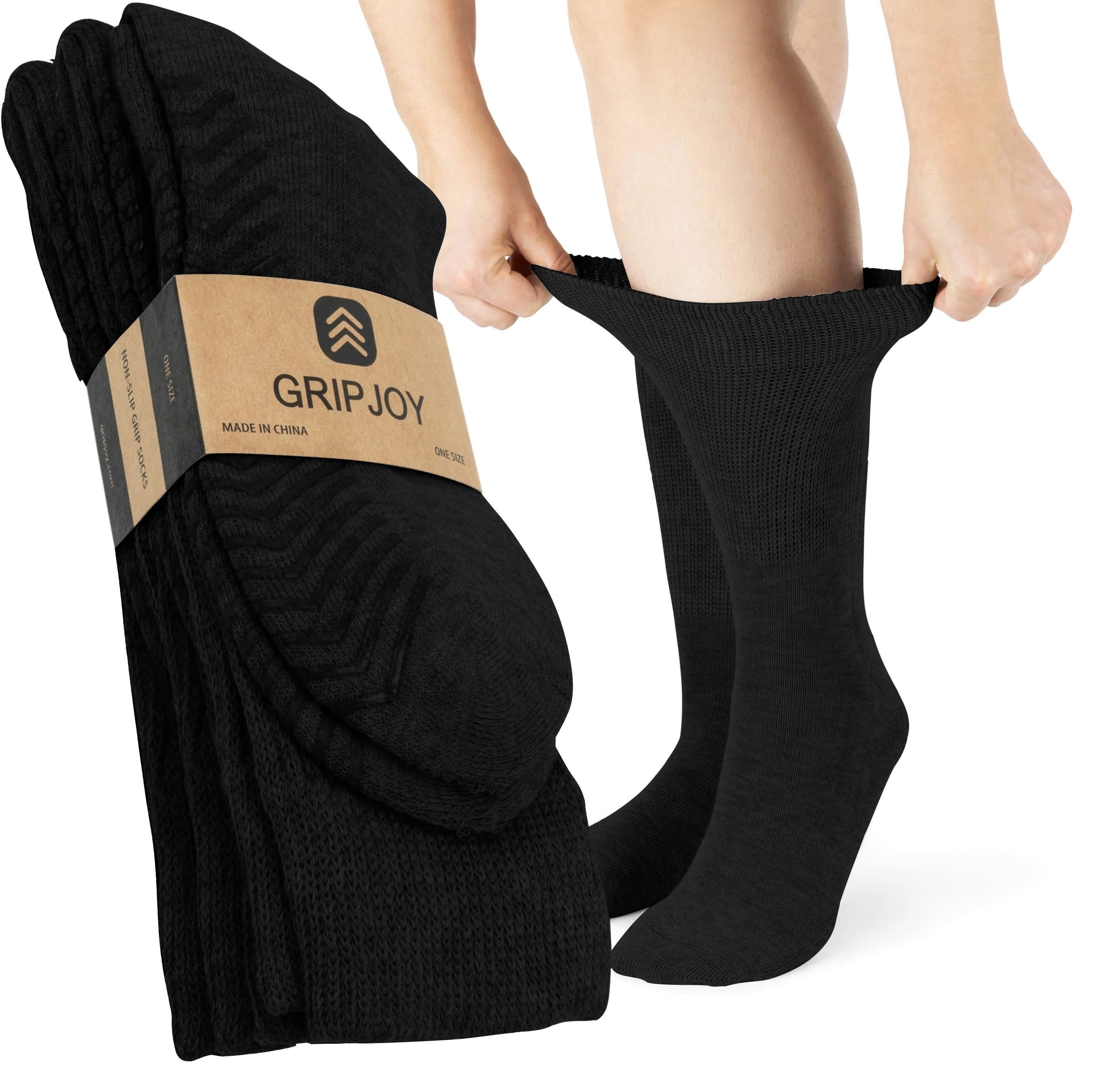 

Носки диабетические с захватами (упаковка из 3 шт.) Gripjoy, черный