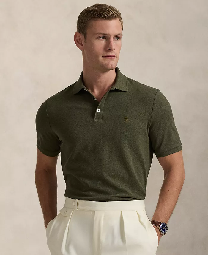 

Мужская классическая поло из эластичной сетчатой ткани Polo Ralph Lauren, зеленый