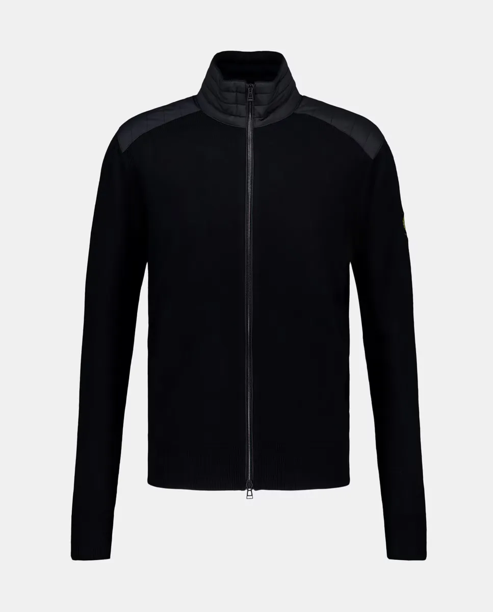 

Мужская куртка с двойным тканевым воротником и нейлоновыми плечами Belstaff, черный