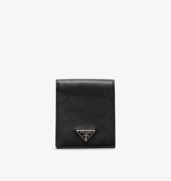

Кожаный кошелек с логотипом Prada Prada, черный
