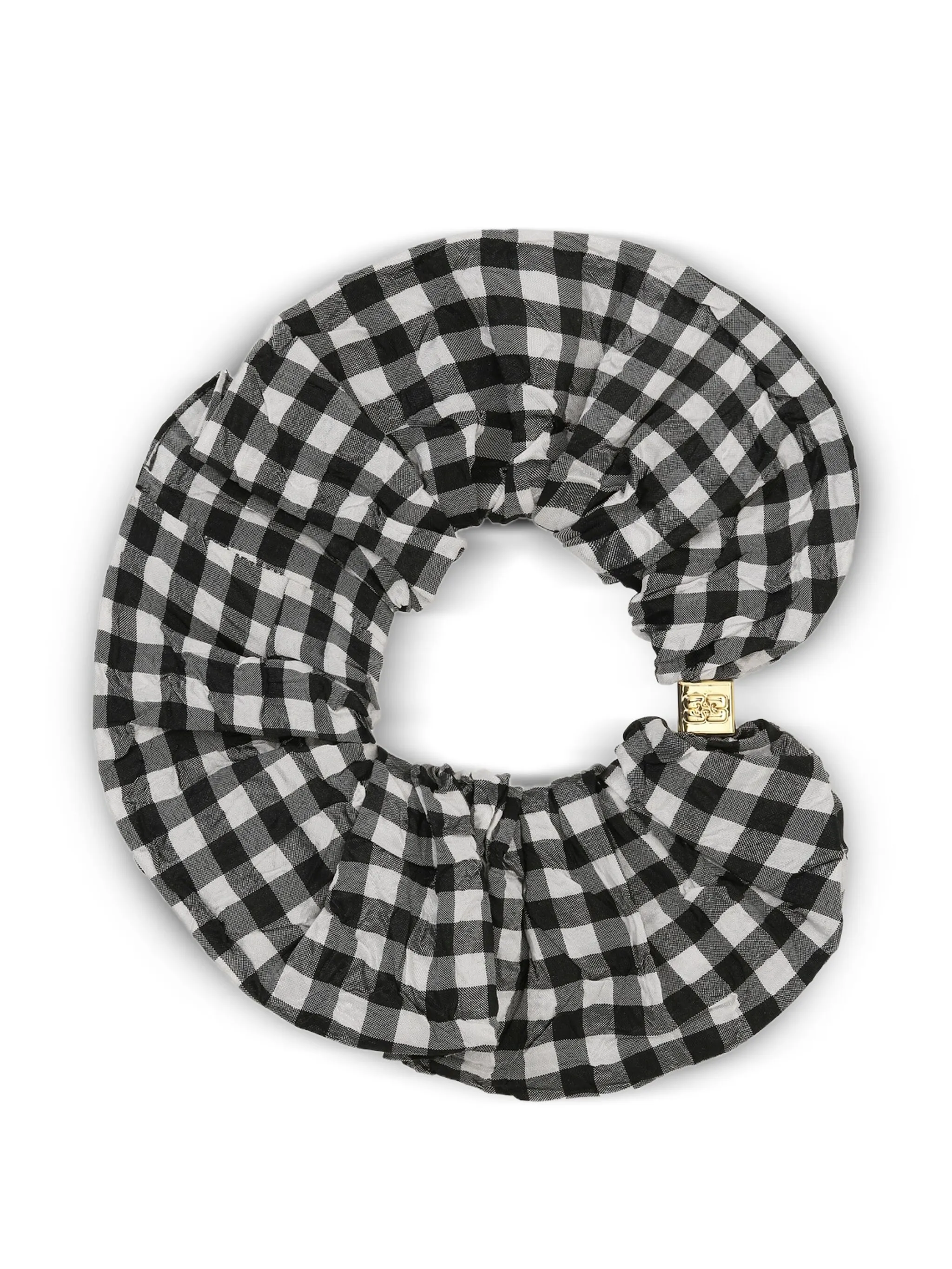 

Резинка для волос в клетку Ganni, черный