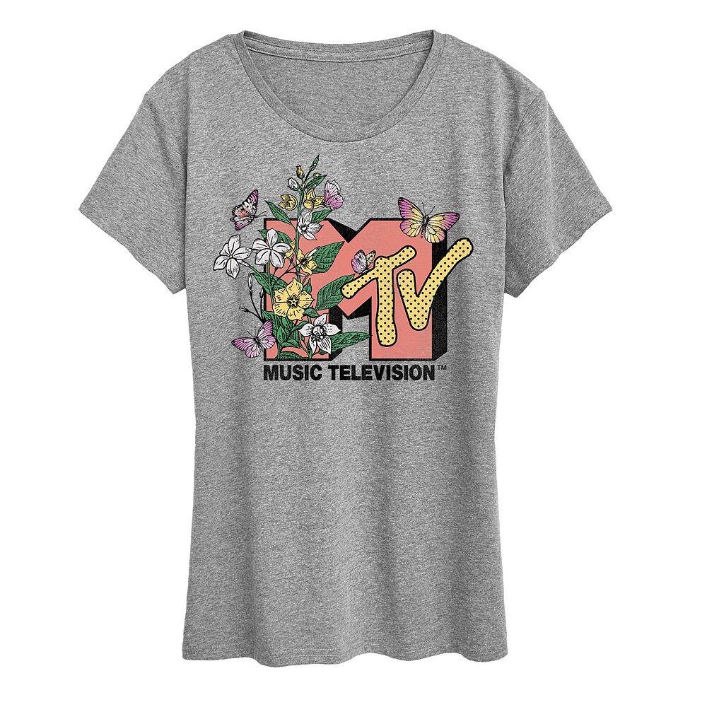 

Женская футболка с рисунком MTV Botanical Art Licensed Character, цвет Heather Gray
