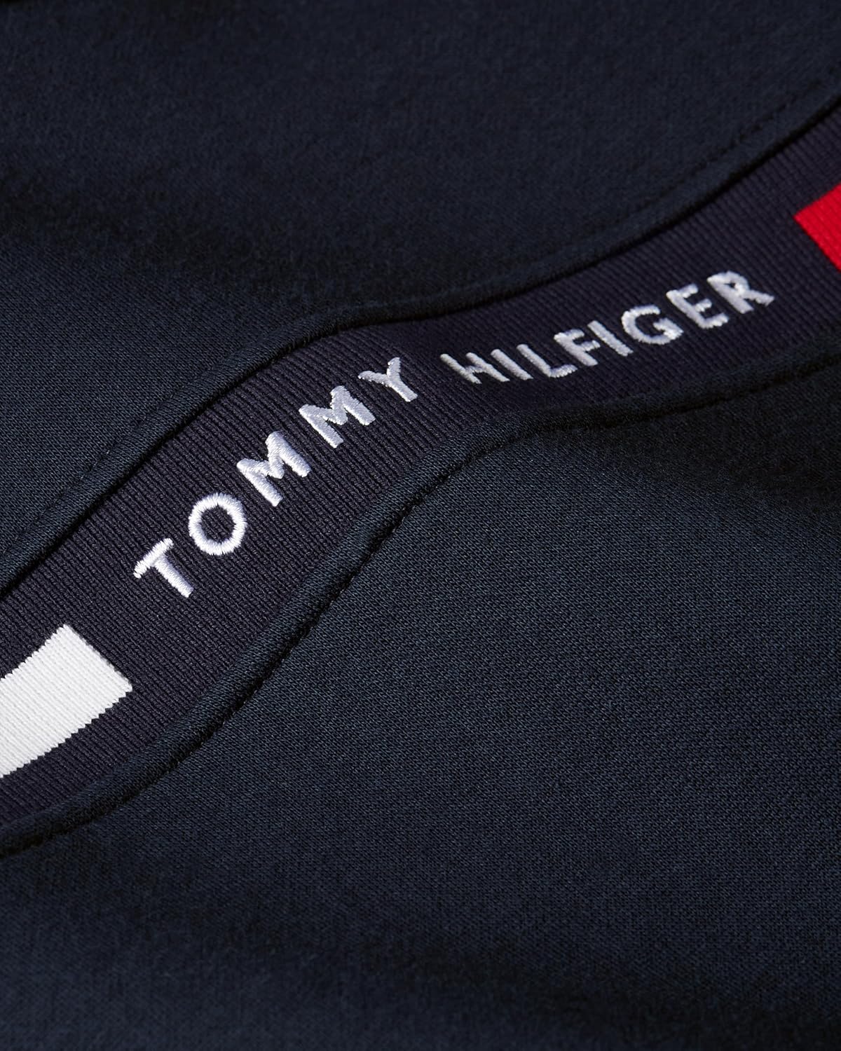 Мужская флисовая толстовка Tommy Hilfiger средней плотности с капюшоном и фирменным полосатым логотипом, Desert Sky — фото 2