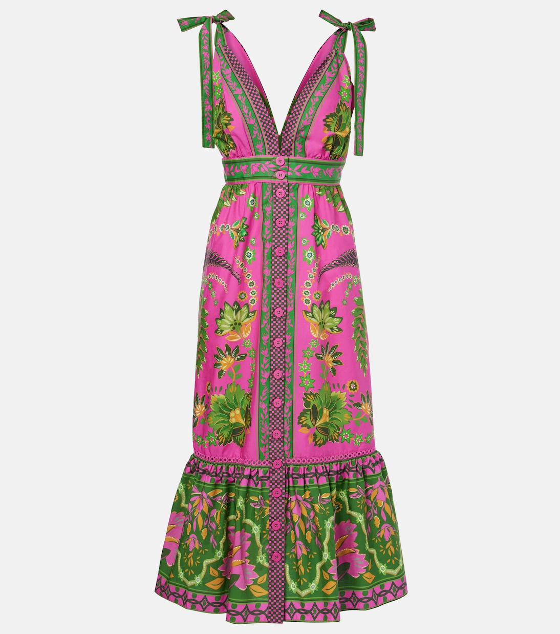 

Платье миди из хлопка Ana Tapestry Pink Farm Rio, Ana Tapestry Pink