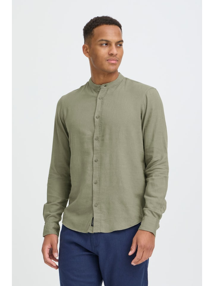 

BLEND Льняная рубашка BHMLines зеленого цвета