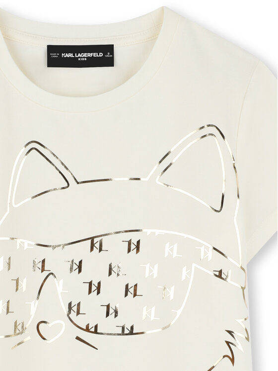 Футболка обычного кроя Z30447 S Karl Lagerfeld Kids, экрю — фото 3