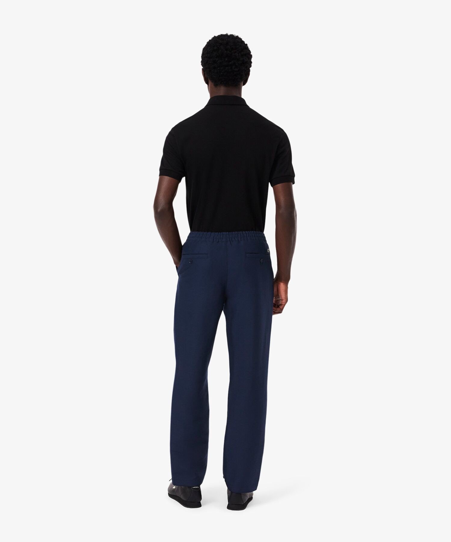 Легкие брюки-чинос из льна и вискозы LACOSTE, Navy — фото 3
