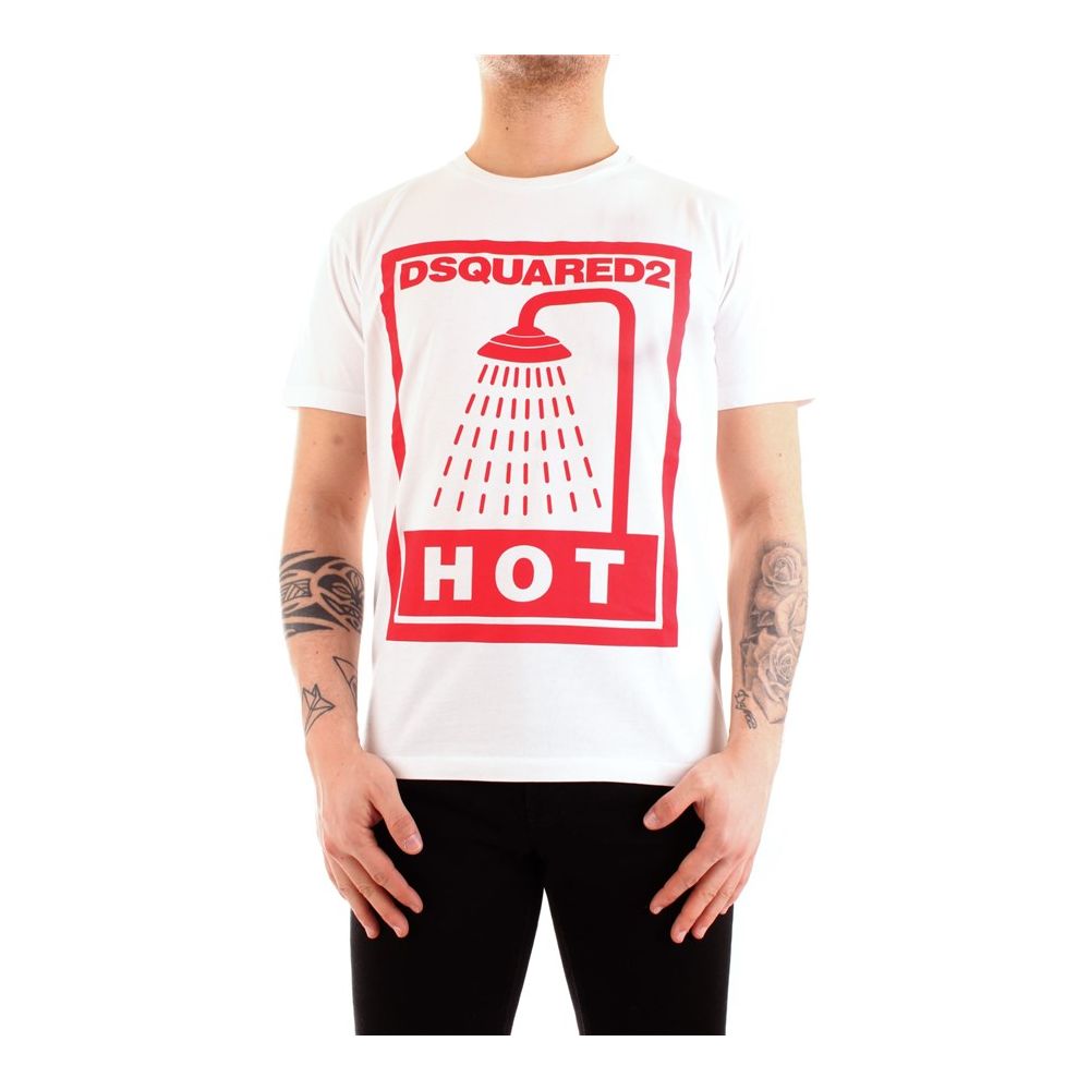 

Футболка из хлопкового джерси с принтом «Hot» макси Dsquared2, белый