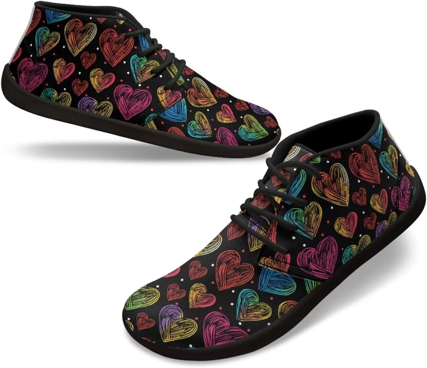 

Мужские кроссовки для ходьбы, дышащие, с нулевым перепадом высоты подошвы, с широким носком, для тренировок, легкие, нескользящие, модные, для походов и бега Xixirimido, Colorful Heart