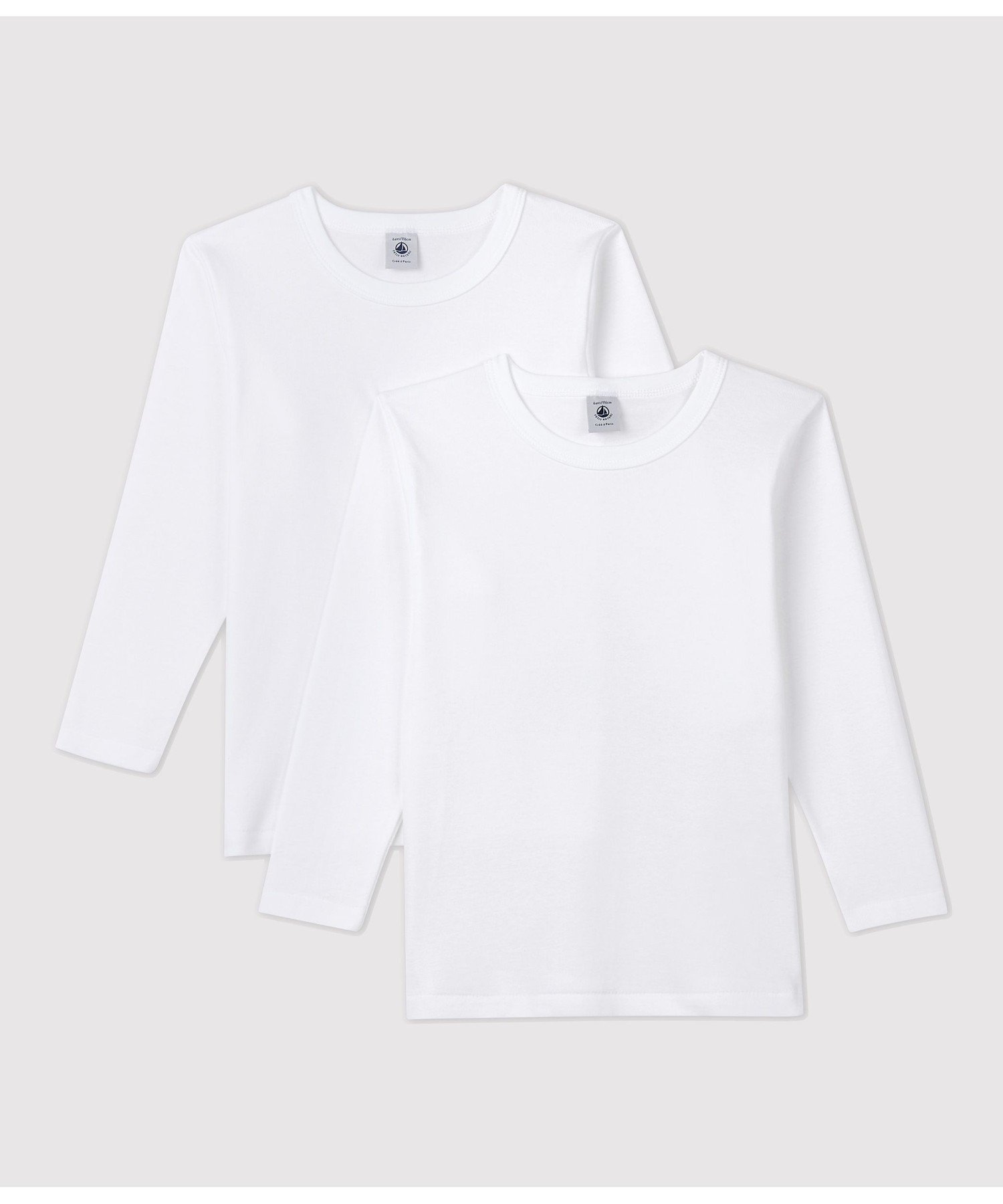 Комплект из 2 белых футболок с длинными рукавами PETIT BATEAU, Color 1