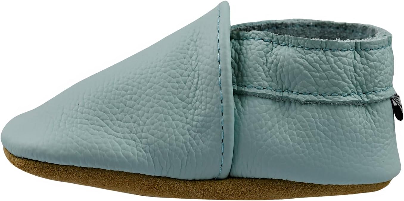 

Детские кожаные обувь iEvolve, мягкие ходунки, пинетки-мокасины для малышей, Lake Green