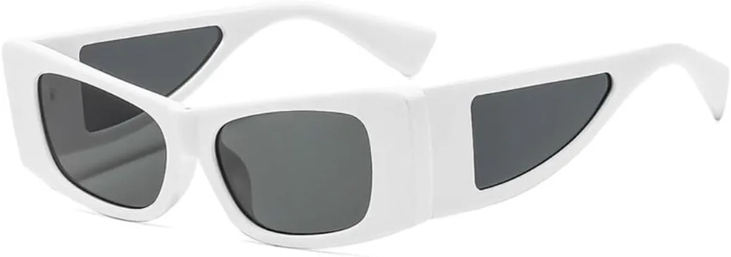 

Сексуальные панк-солнцезащитные очки «кошачий глаз» для женщин, роскошные, маленькие, прямоугольные, с защитой от УФ-излучения UV400 UATXTAU, C2whitegray