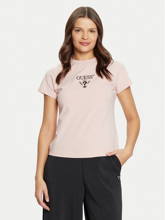 

Футболка узкого кроя Guess, розовый