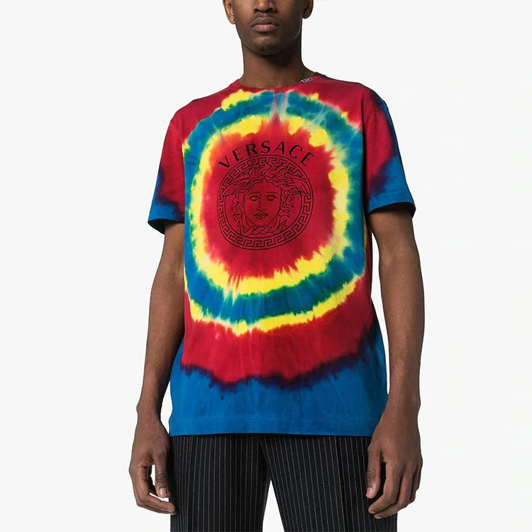 Футболка мужская мультиколор с круглым вырезом, прямой крой VERSACE, Multicolor — фото 3