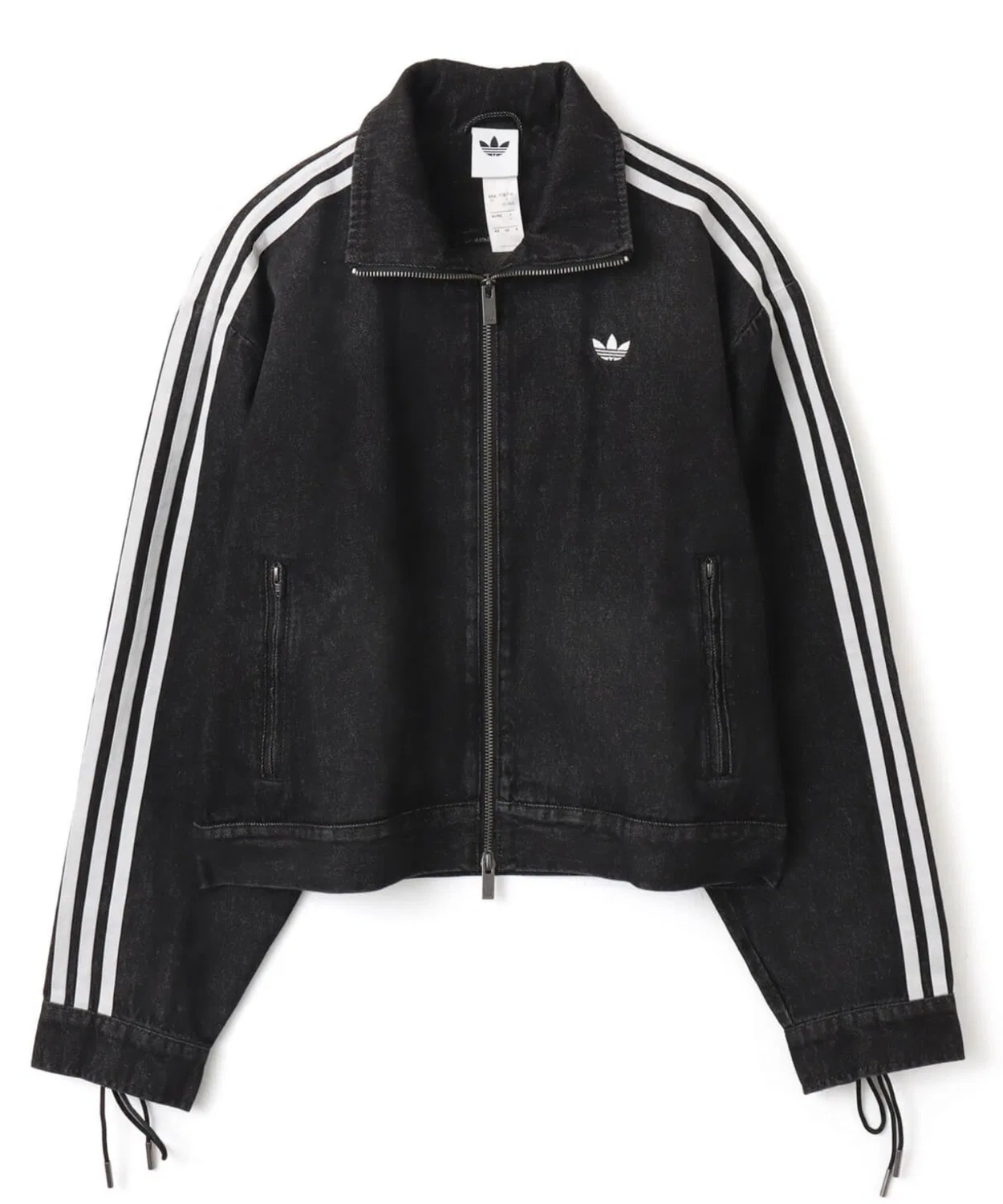 Куртка джинсовая Adidas Originals Denim Lacing FB Jacket, свободный крой, черная