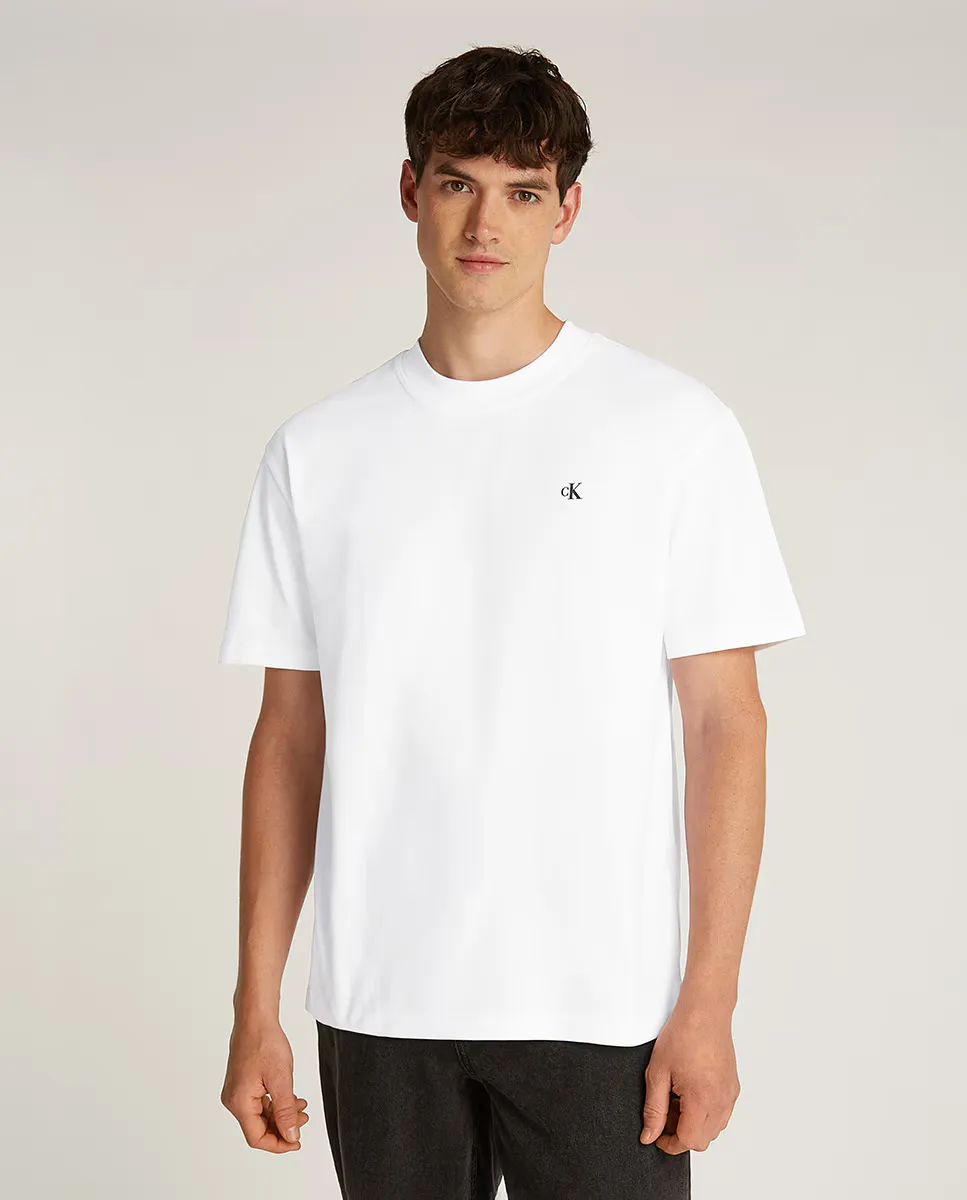 

Мужская футболка с коротким рукавом и принтом на спине Calvin Klein Jeans, белый